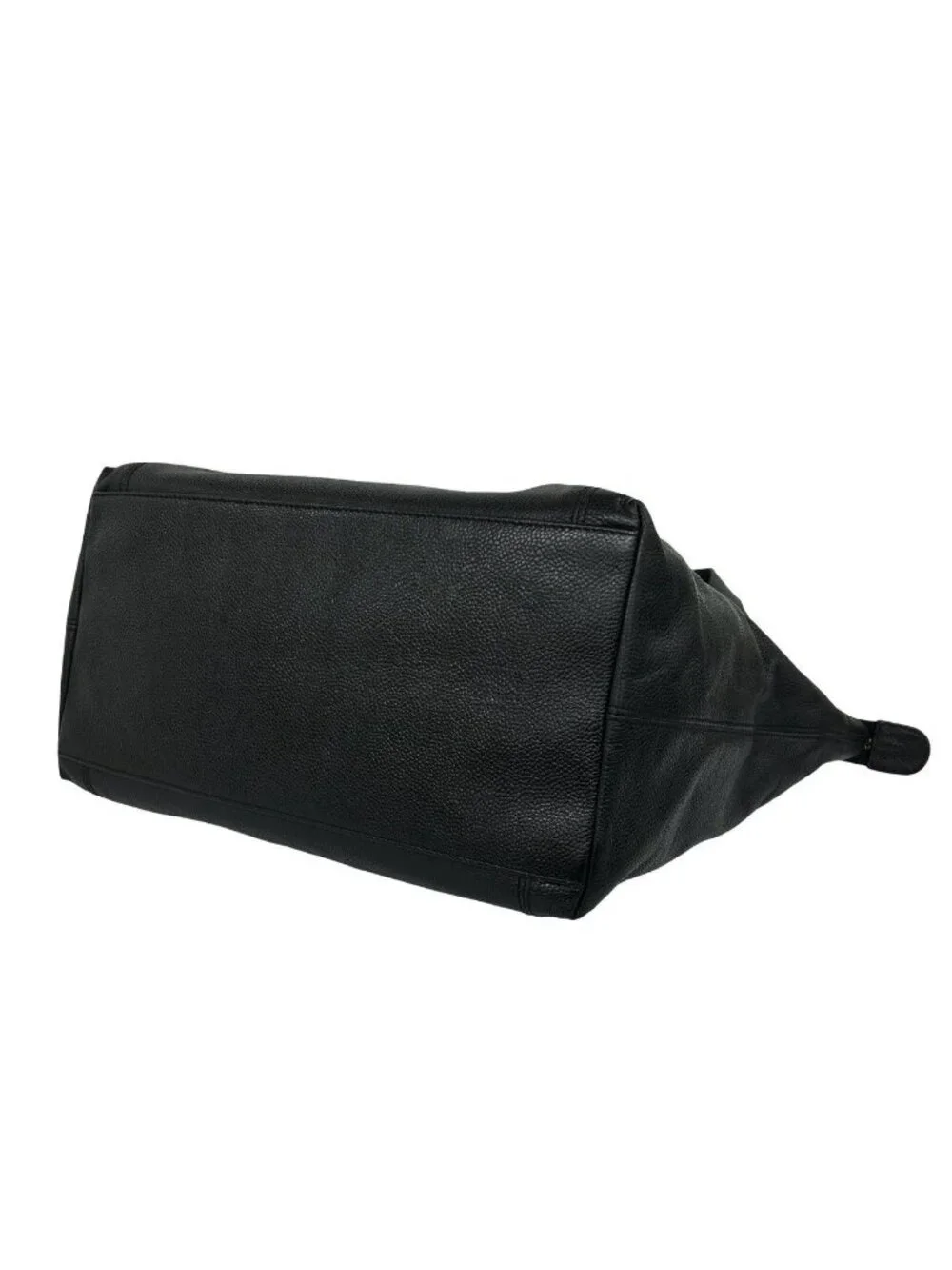 Chanel Vintage CC Logo Caviar Leather Tote Bag Black